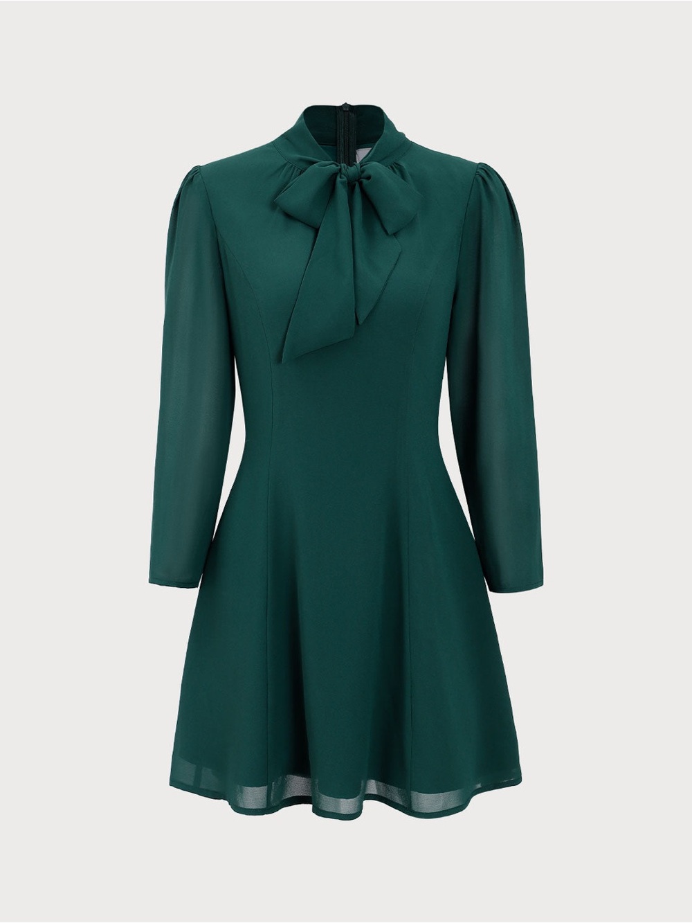 Emerald Tie Neck Dress - with pants